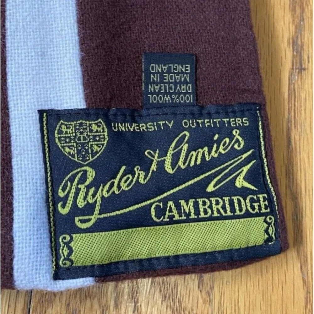 Vintage Ryder & Amies Christs College Cambridge Preppy Stripe Wool Scarf England